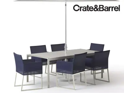 CRATE and BARREL-Dune Dining SET 3D model