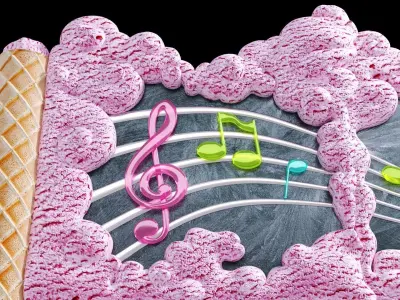 gate to heaven icecream whipped cream and clouds ice cream Low-poly 3D model