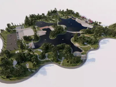 public park-Private Park Landscape -Park Center 3D model