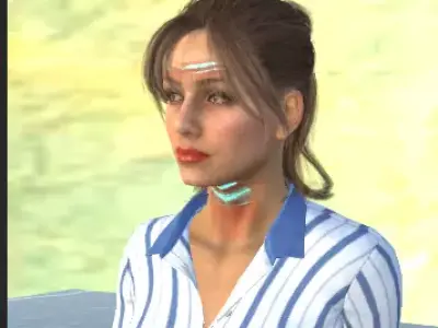 female assistant beautiful Low-poly 3D model