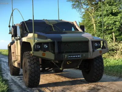 Hawkei PMV Military Protected Vehicle Camo Rigged 