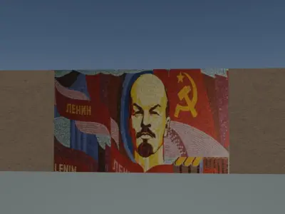 Soviet mosaic Free low-poly 3D model
