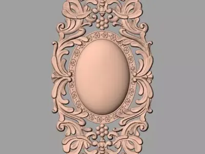 Door design 3D relief model STL format file for CNC carving E652 3D model