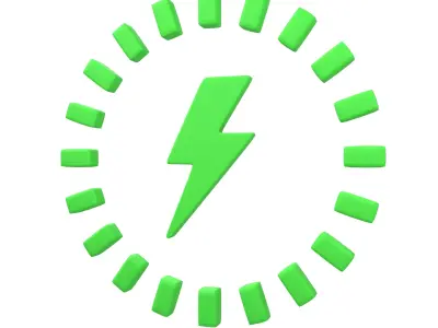 Battery Charge Level Icon v1 004 Low-poly 3D model