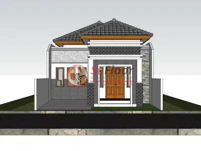 House 7x18m code 484- Sketchup 3D model 3D model 3D model