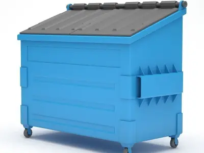 Dumspter trash can on wheels 3D model