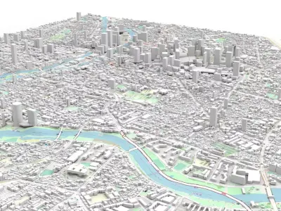 Cityscape Osaka Japan 3D model