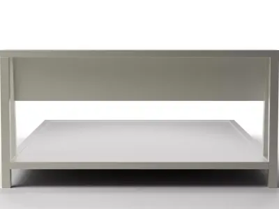 Alpine White Queen Bed Low-poly 3D model