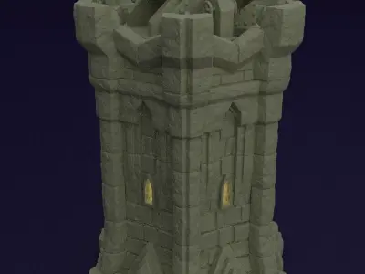 Dwarf Bombard Tower Tablotop Terrain 28 MM 3D print model