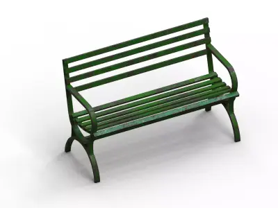 Very Old Street Bench Terror Low-poly 3D model