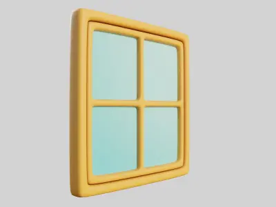 Cartoon Window 1a Free low-poly 3D model