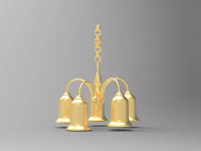 Golden Chandelier 3D Modeling Free 3D model