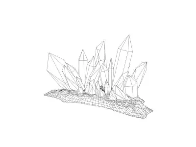 Fantasy crystals Low-poly 3D model