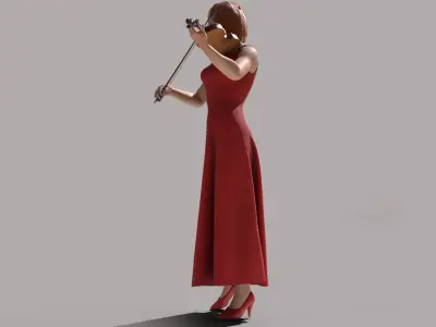 Violinist Low-poly 3D model