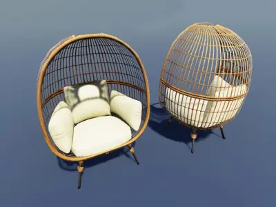 Outdoor Patio Furniture Low-poly 3D model