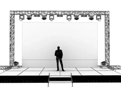 Event Stage with LED Screen 6x3m -  Modular Truss Stage Design 3D model