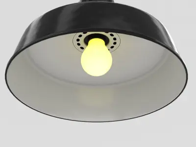 Industrial Black Hanging Chain Light 3D model