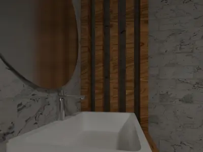 BathRoom modern with toilet and shower 3D model