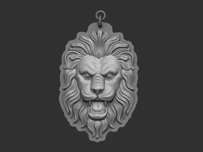 Lion face pendant 3D print model