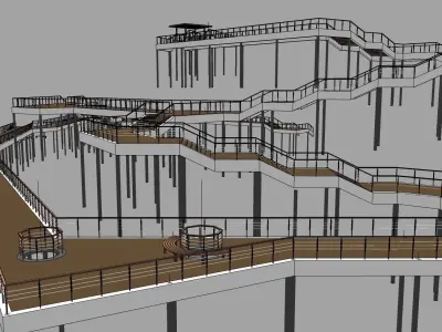 wooden bridges 3d model 3D model