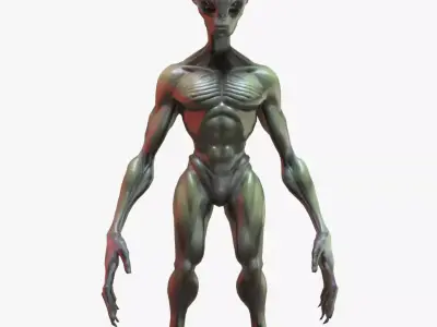 Alpha Grey Alien Sci-Fi Humanoid Creature 3D Model 3D model