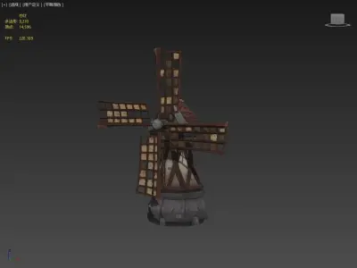 Windmill Low-poly 3D model