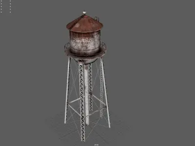 WATER TOWER Low-poly 3D model