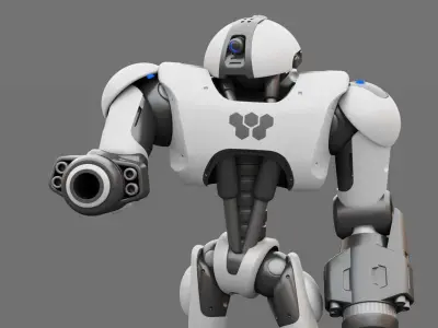 POLICE OFFICER BOT RIGGED 3D model
