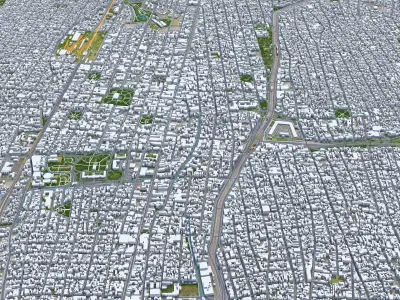 Mendoza Argentina 32km Low-poly 3D model