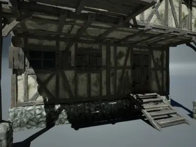 Medieval House 02 Game Ready Low-poly 3D model