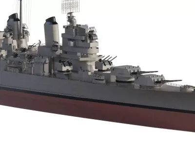 US NAVY 1940S HEAVY CRUISER 3D model