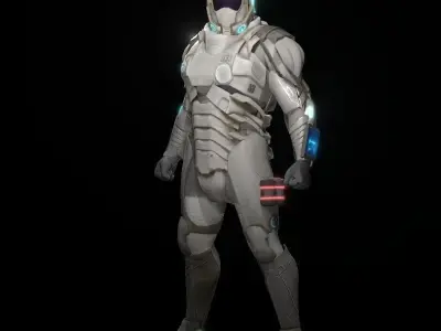 Space combat suit Low-poly 3D model