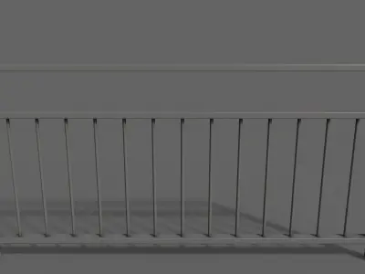 PBR Pedestrian Guard Rail Grey V3 Low-poly 3D model