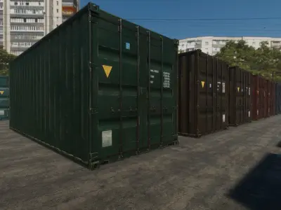 Container collection HQ Low-poly 3D model