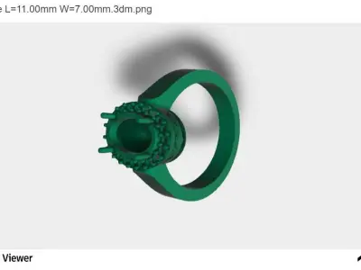 Men Ring with an Oval Cut Center Stone 3D print model