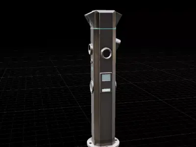 Smart City Traffic Sensor Pole Futuristic Urban 3D Model Low-poly 3D model
