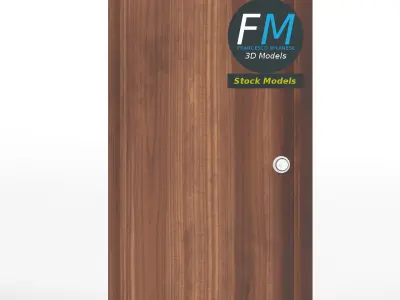 Flush door with frame 3D model