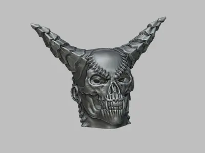 Skull demon headdphone Stand Cyborg Headset Stand 3D print model