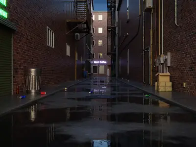  Alley 3d Scene 