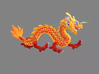 Chinese dragon lantern Low-poly 3D model