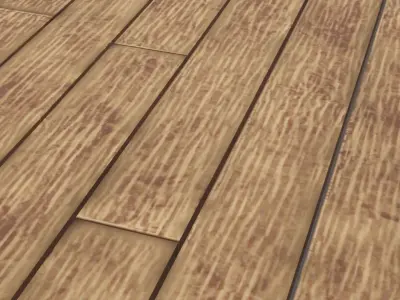 Lowpoly Old woodstrip Parquet Low-poly 3D model
