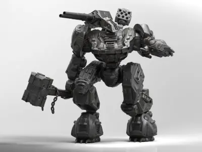 Mech- Kuznets Hammer Mech Miniature 3D print model