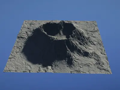 Landscape Environment Volcano Snow 08 Low-poly 3D model