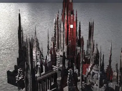 Mordor Fantasy Style Towers castle  3D model