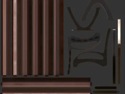 Street bench low poly pbr game ready Low-poly 3D model 6
