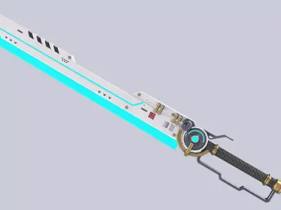 Scifi greatsword Low-poly 3D model