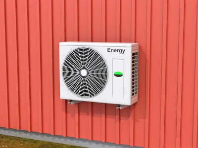Heat pump PBR 2k Low-poly 3D model