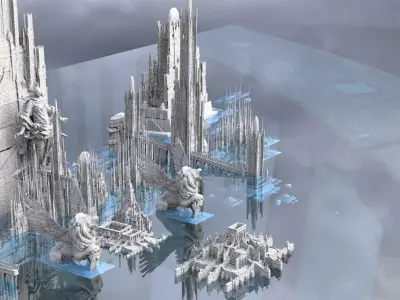 Sci-Fi Future Utopian Arch City 3D model