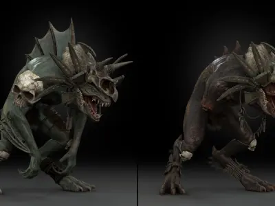 Serpens Dragon Rigged Game Ready Low-poly 3D model