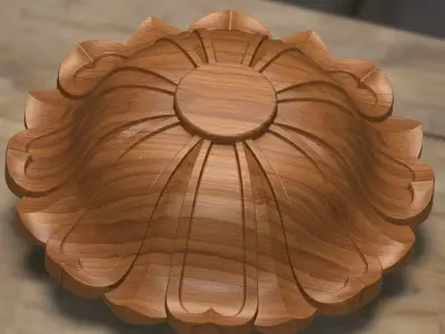 wooden flower for doors 3D model